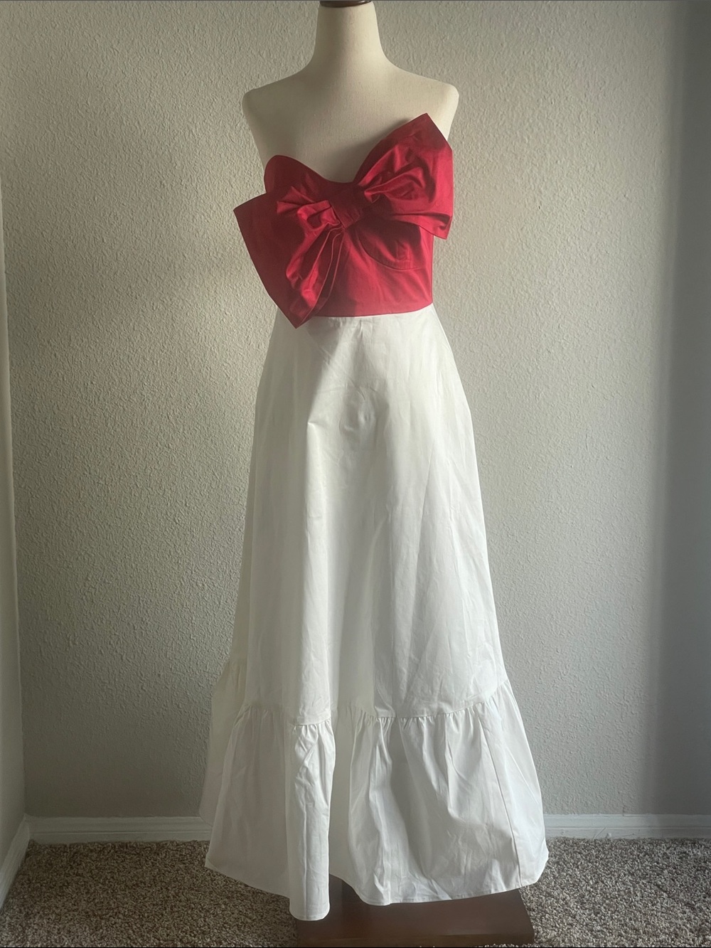 Hutch Strapless Red and White Maxi Skirt.
